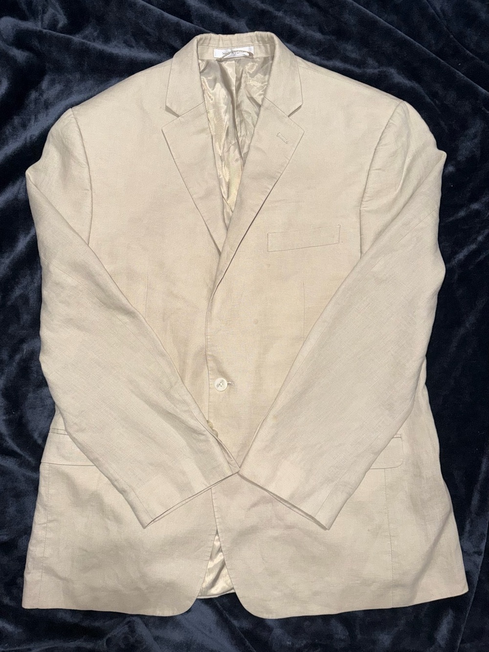 Lauren Ralph Lauren Cream 100% Linen Blazer Sport Coat 44L Paisley Lined